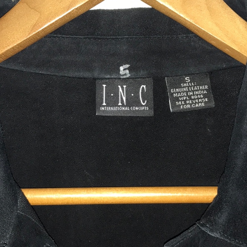 Women’s Black Suede Jacket Size Small INC - Picture 3 of 6